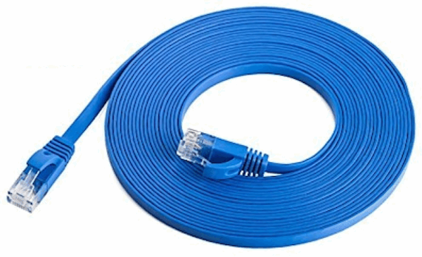 Litteä Verkkojohto CAT 6 30M Sininen