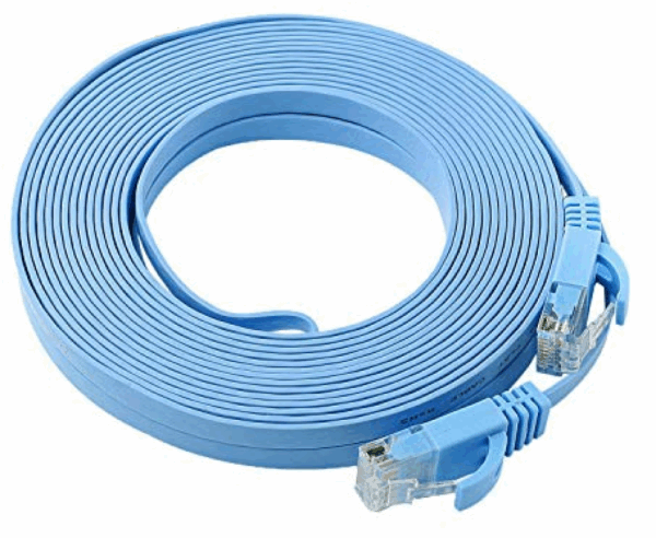 Litteä Verkkojohto CAT 6 50M Sininen RJ-45