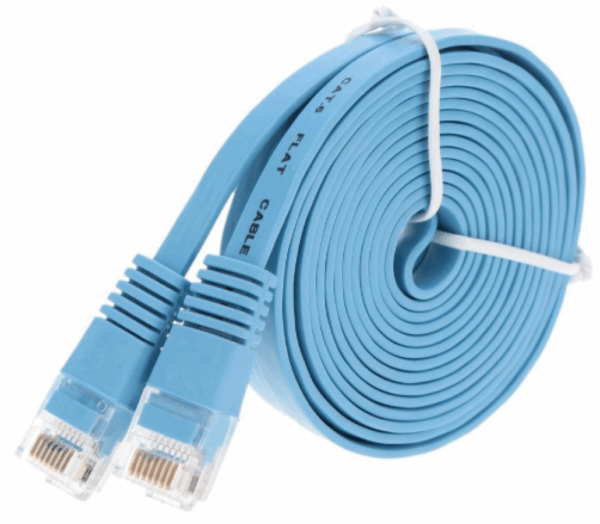 Litteä Verkkojohto CAT 6 15M Sininen