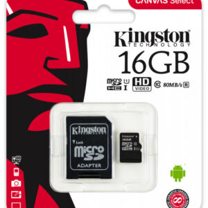 Kingston microSD-kortti, 16GB Class 10