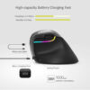 M618 Mini Wireless 2400DPI USB Rechargeable Ergonomic Vertical Mouse Grey Delux - Image 2