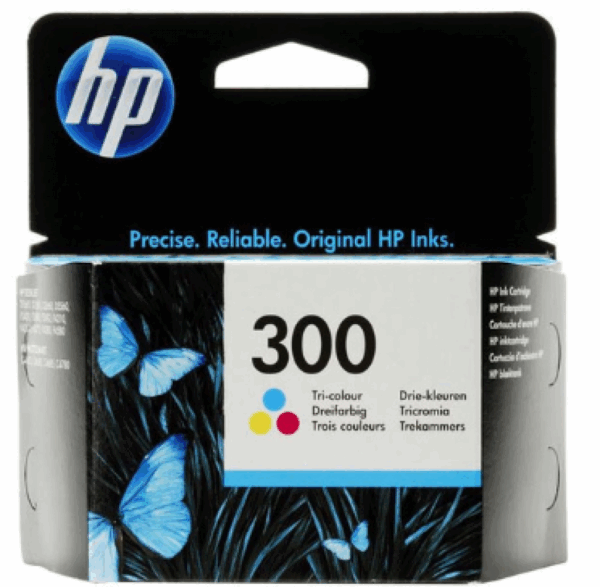 HP 300 kolmivärinen mustepatruuna, CC643EE