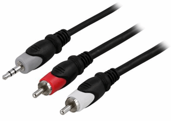 Äänikaapeli 3,5mm uros- 2x RCA uros, 0,5m
