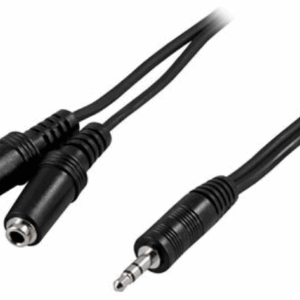 Ääni Y-kaapeli,1x3,5mm u - 2x3,5mm n, 1m