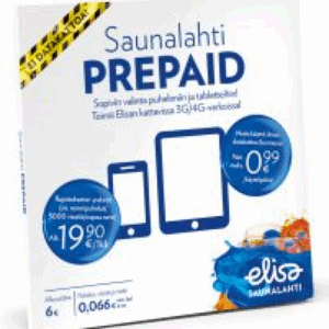 Elisa Saunalahti Prepaid aloituspaketti, sis 6€ saldoa