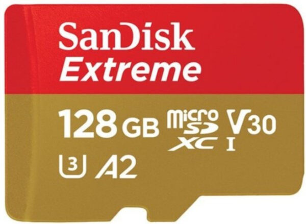 Sandisk Extreme microSDXC 128GB muistikortti + SD adapteri 4K UHD