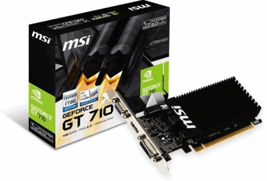MSI GT 710 LP GeForce GT710 1Gb 1024 Mt DDR3 PCI Express x16 näytönohjain