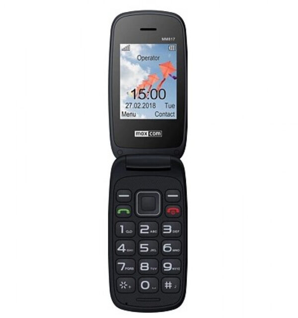 Maxcom MM817 simpukka matkapuhelin, musta