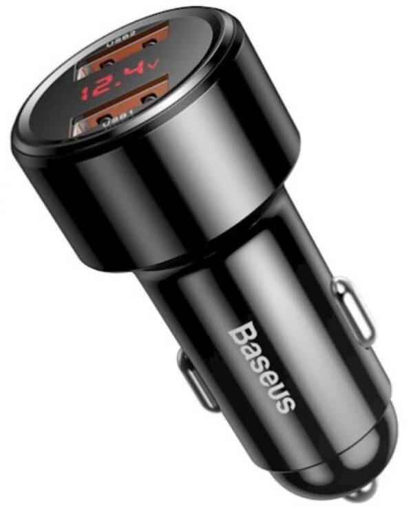 Baseus Quick Charge 5A/2.25A Autolaturi Musta