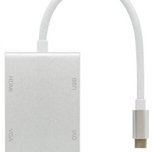 USB-C HUB HDMI VGA DVI USB-A Adapter 4 in 1