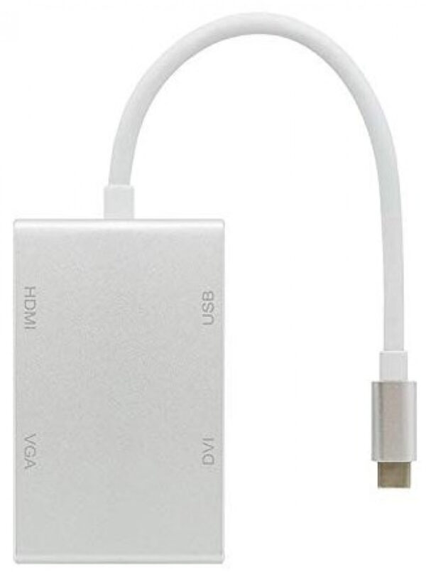 USB-C HUB HDMI VGA DVI USB-A Adapter 4 in 1