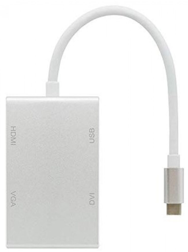 USB-C HUB HDMI VGA DVI USB-A Adapter 4 in 1