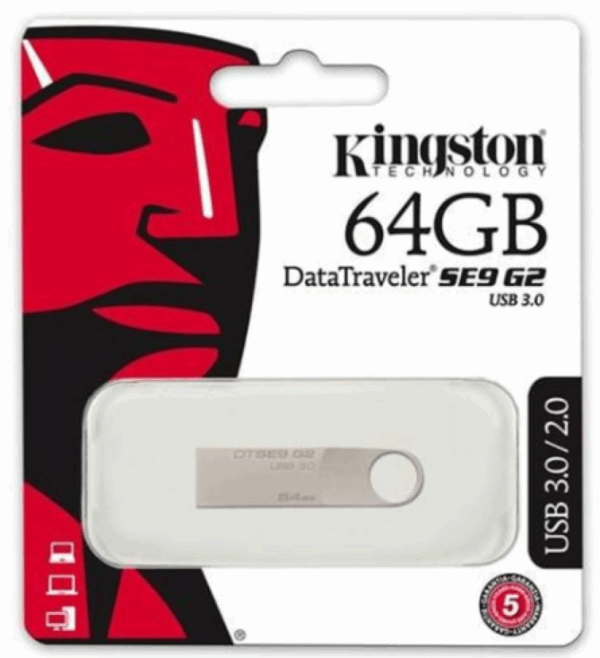 Kingston 64GB DataTraveler SE9 G2 USB 2.0 / 3.0 / 3.1