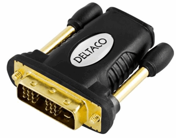 HDMI-adapteri, HDMI 19-pin naaras DVI-D urokseen, kullattu